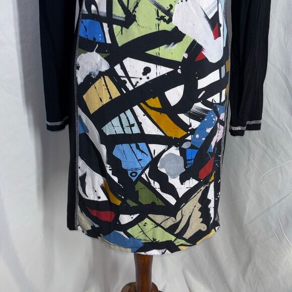 Simply Art by Dolcezza Abstract Dress color block paint XL graffiti DELK OMAHE - Picture 4 of 10